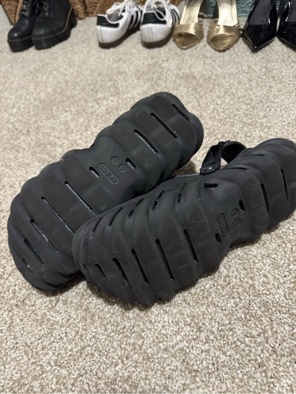 Black Croc-Style Comfort Clog - men